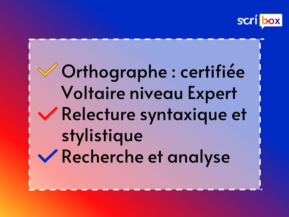 Correction et relecture de guides, articles, textes web, etc.